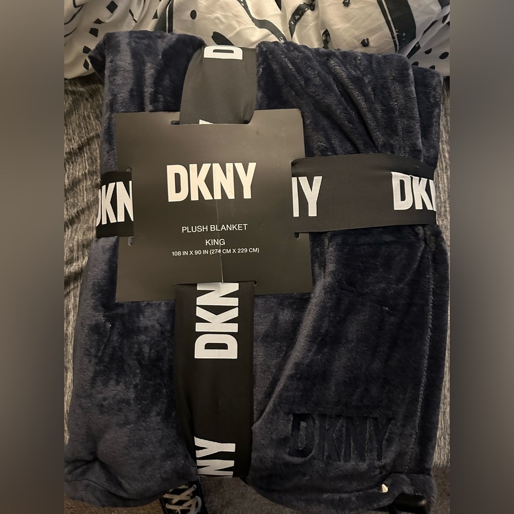 DKNY fleece throw blanket
